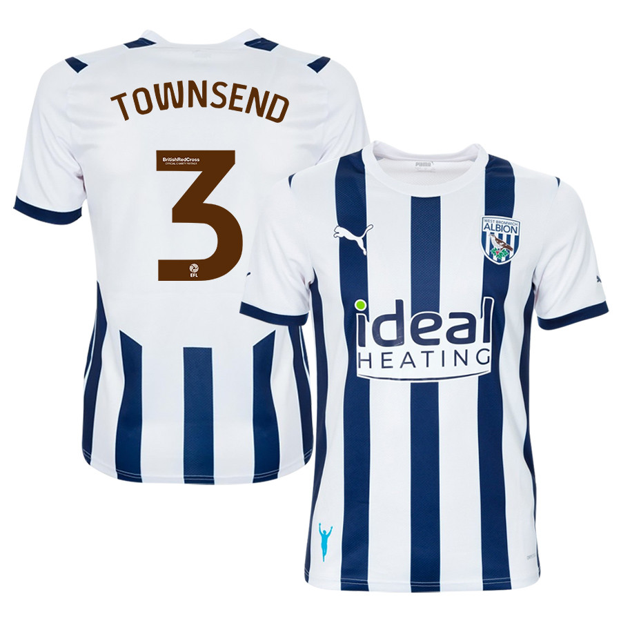 Conor Townsend 3 West Bromwich Albion FC 2023/24 Home Men Jersey – White