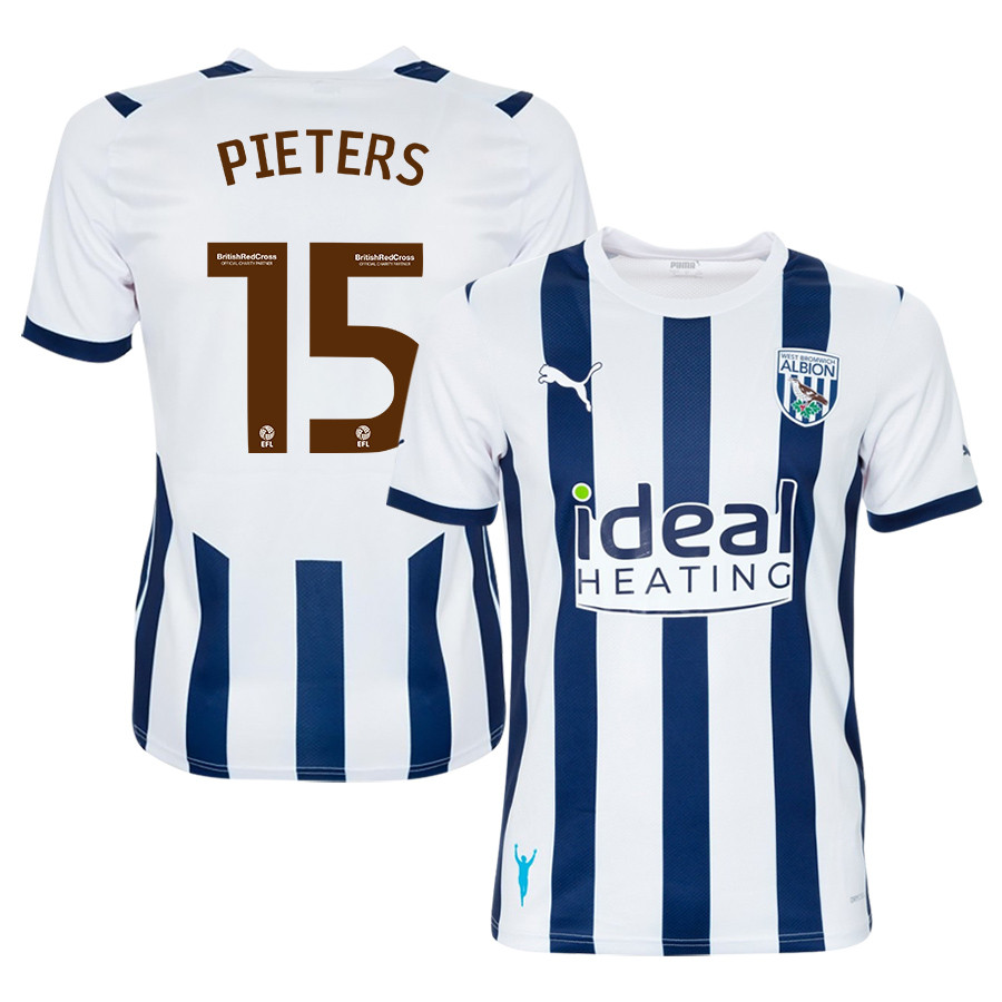Erik Pieters 15 West Bromwich Albion FC 2023/24 Home Men Jersey – White