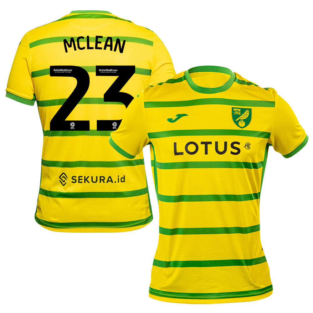 Kenny McLean 23 Norwich City 2023/24 Home Men Jersey – Yellow