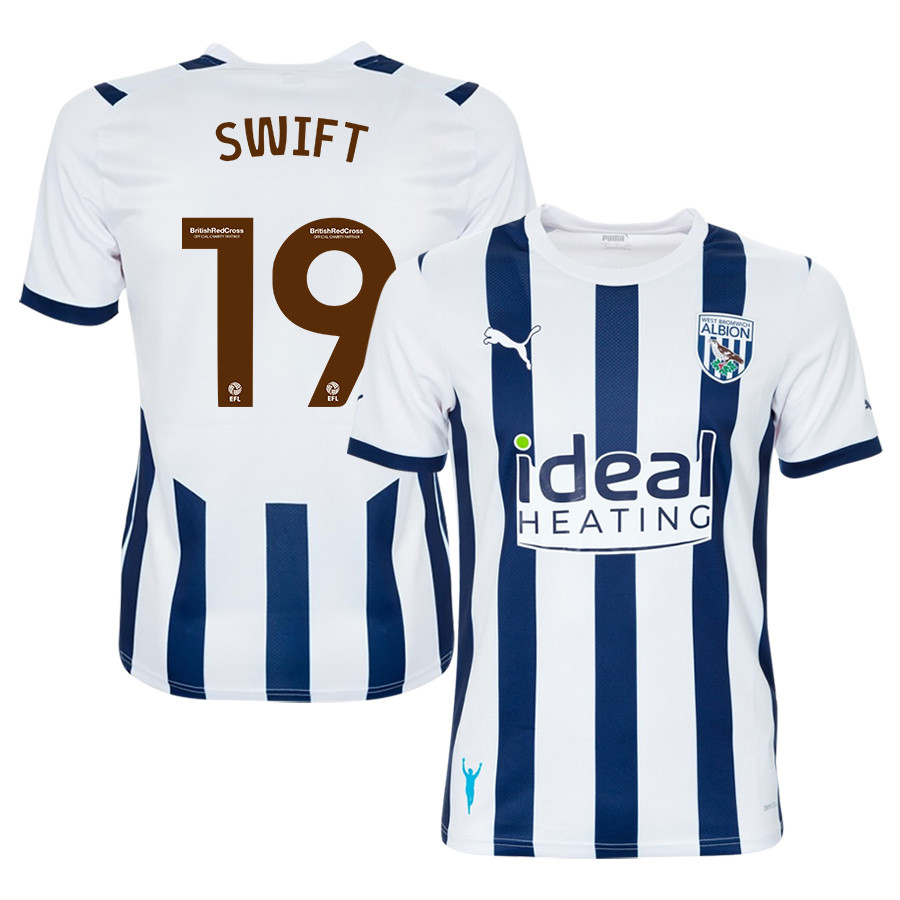 John Swift 19 West Bromwich Albion FC 2023/24 Home Men Jersey – White