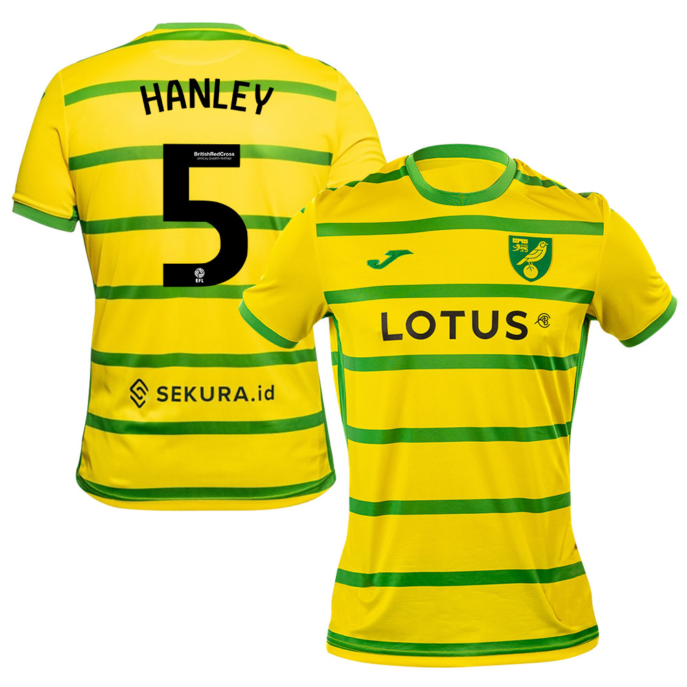 Grant Hanley 5 Norwich City 2023/24 Home Men Jersey – Yellow