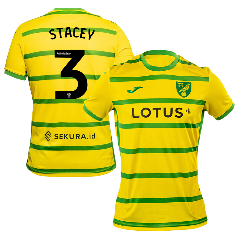 Jack Stacey 3 Norwich City 2023/24 Home Men Jersey – Yellow