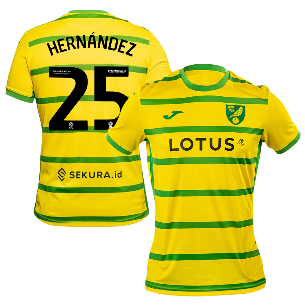 Onel Hernndez 25 Norwich City 2023/24 Home Men Jersey – Yellow