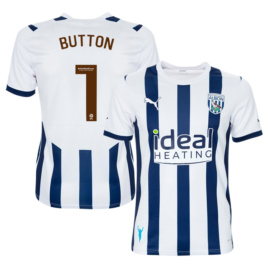 David Button 1 West Bromwich Albion FC 2023/24 Home Men Jersey – White