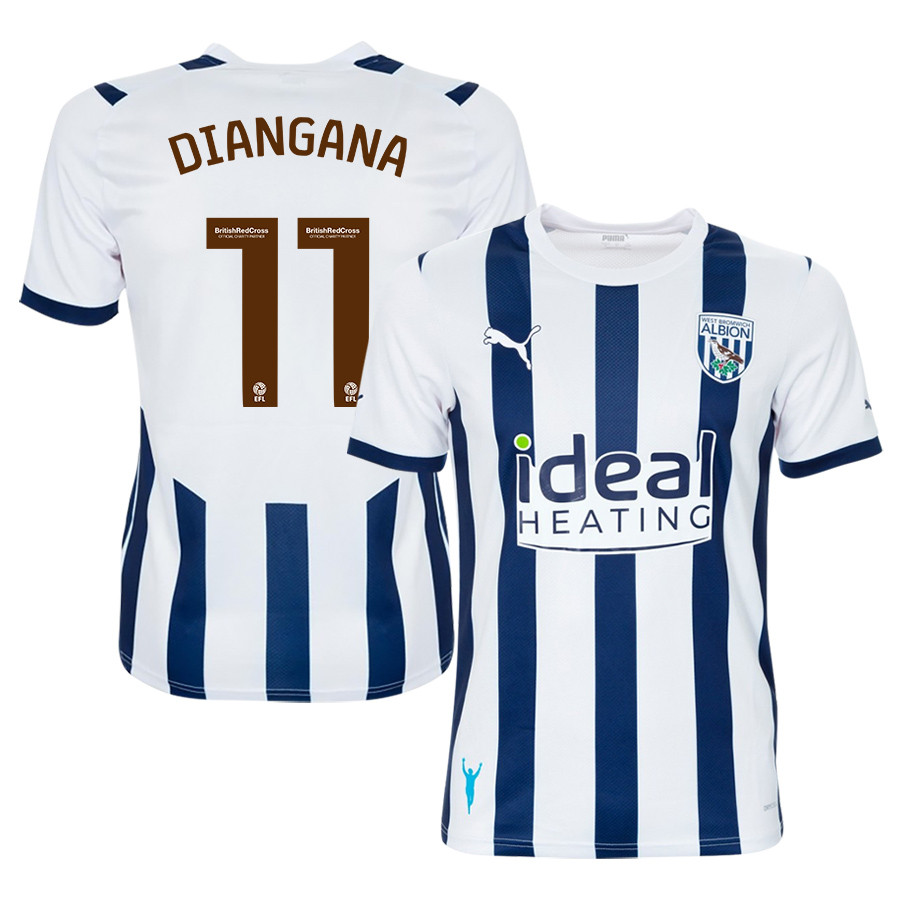 Grady Diangana 11 West Bromwich Albion FC 2023/24 Home Men Jersey – White