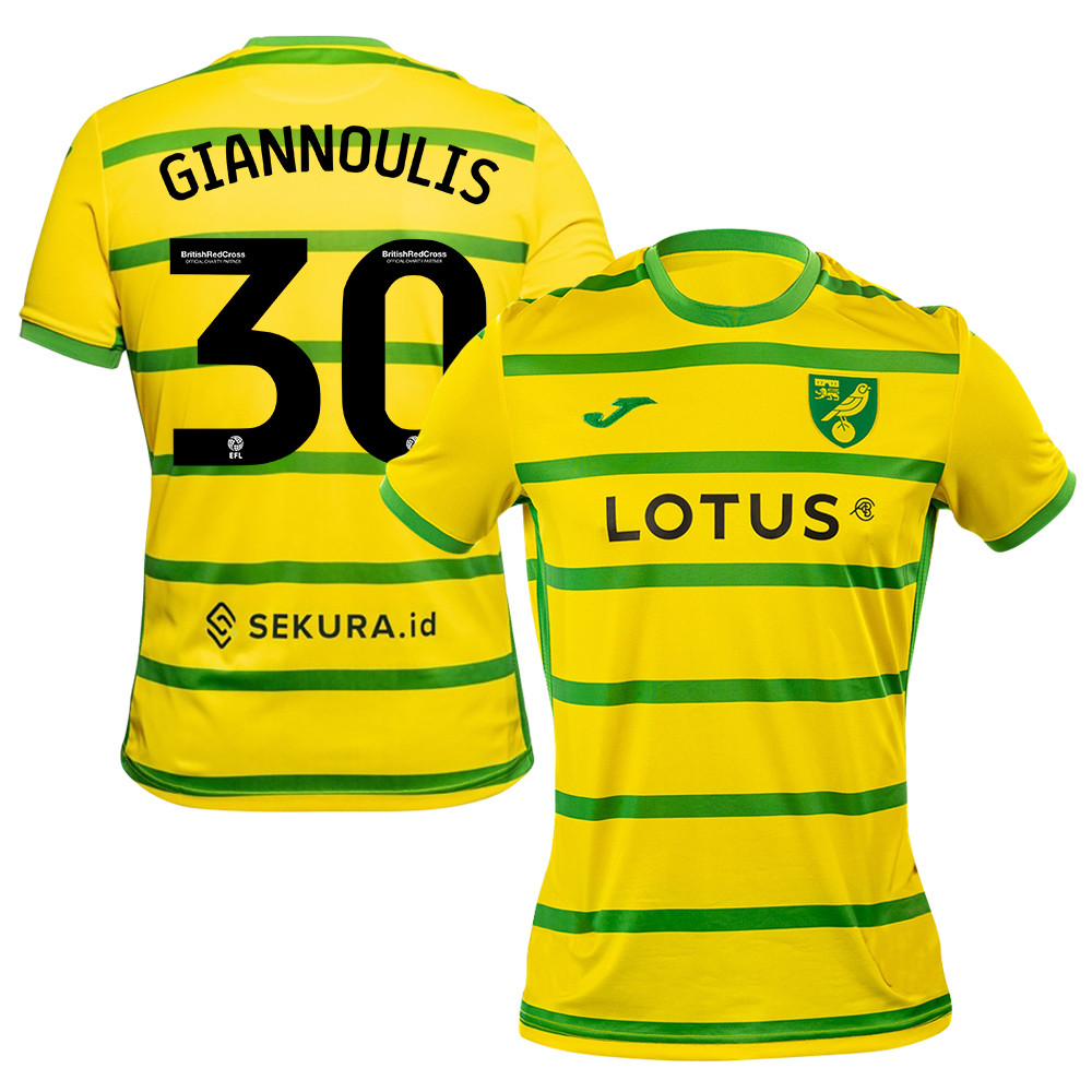 Dimitris Giannoulis 30 Norwich City 2023/24 Home Men Jersey – Yellow