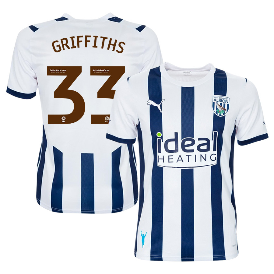 Josh Griffiths 33 West Bromwich Albion FC 2023/24 Home Men Jersey – White