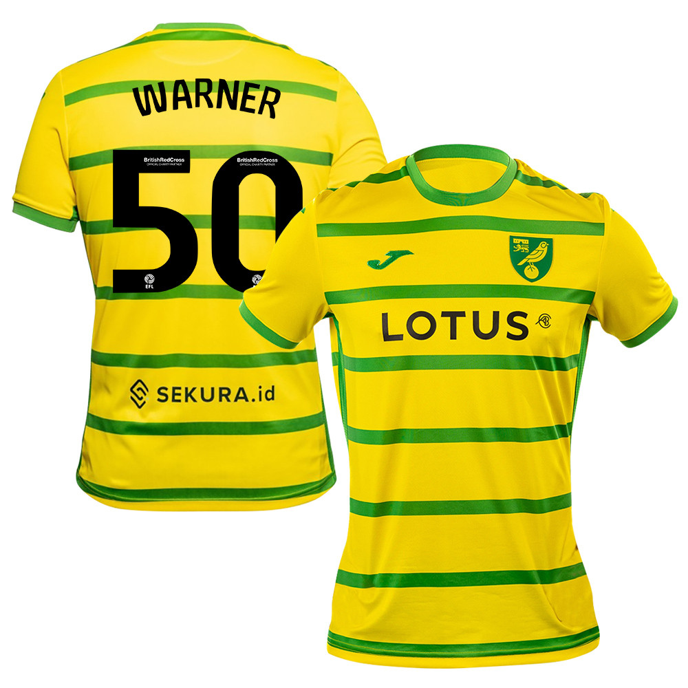 Jaden Warner 50 Norwich City 2023/24 Home Men Jersey – Yellow