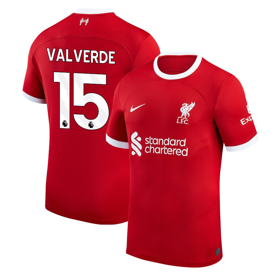 Federico Valverde 15 Liverpool 2023-24 Home Men Jersey – Red