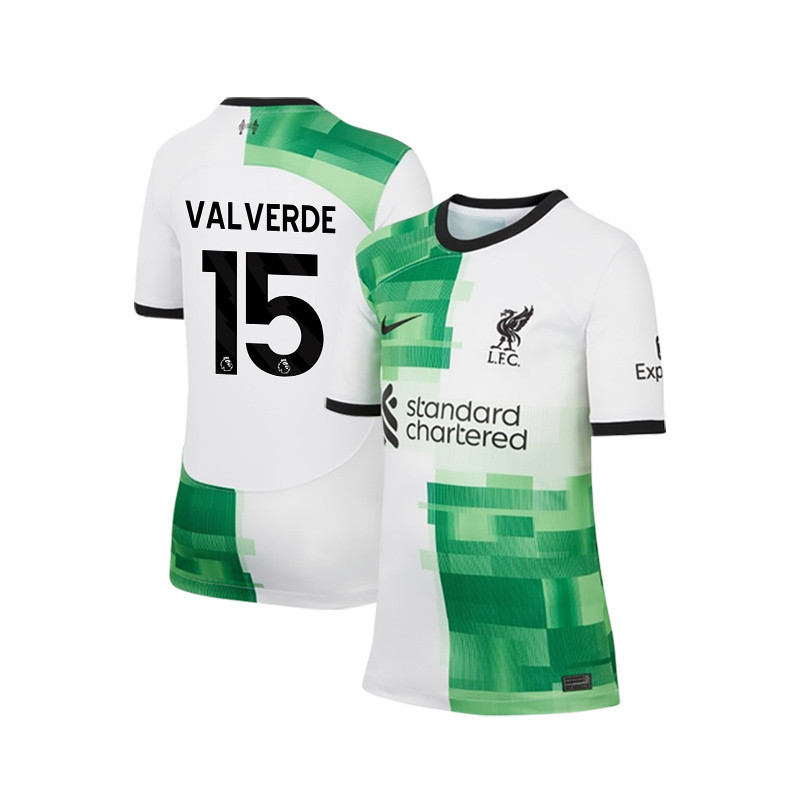 Federico Valverde 15 Liverpool 2023-24 Match Away Jersey – YOUTH