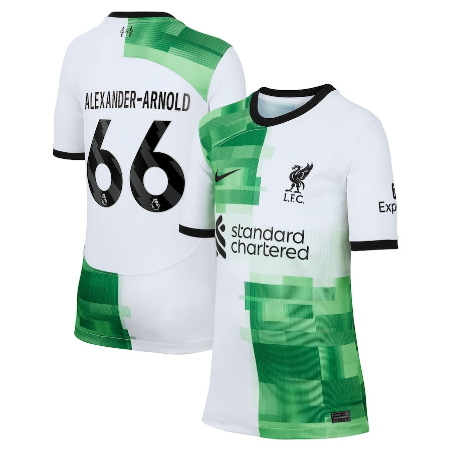 Trent Alexander-Arnold 66 Liverpool 2023/24 Away Youth Jersey – White