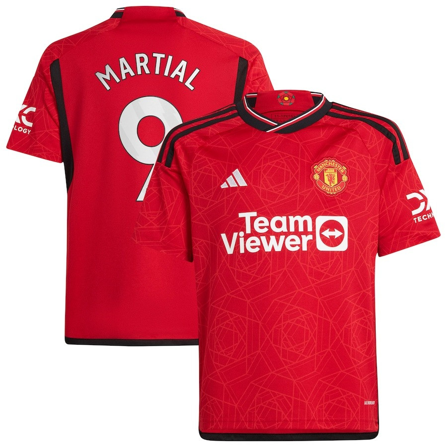Anthony Martial 9 Manchester United 2023-24 Youth Home Jersey – Red