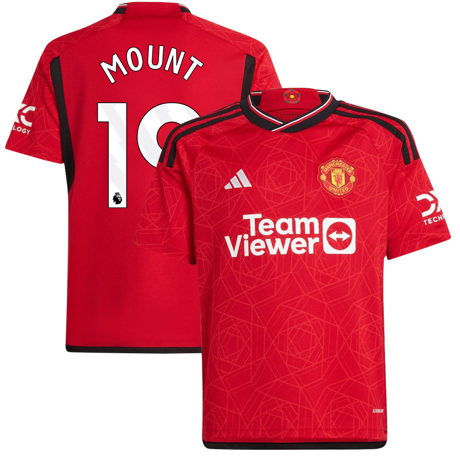 Mason Mount 19 Manchester United 2023-24 Youth Home Jersey – Red