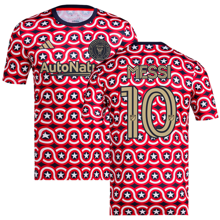 Lionel Messi 10 Inter Miami 2023 Americana x Captain America Pre-Match Top – Red