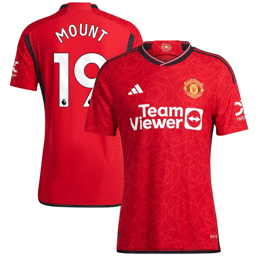 Mason Mount 19 Manchester United 2023-24 Home Men Jersey – Red