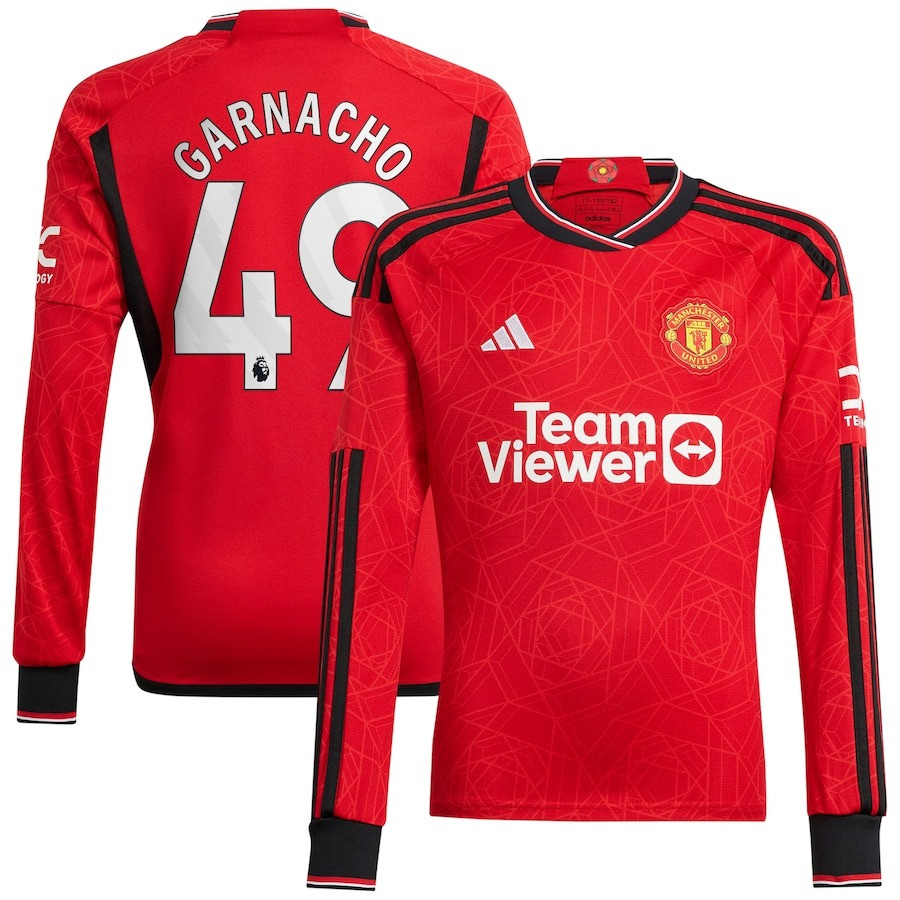Alejandro Garnacho 49 Manchester United 2023-24 Home Men Jersey – Long Sleeve