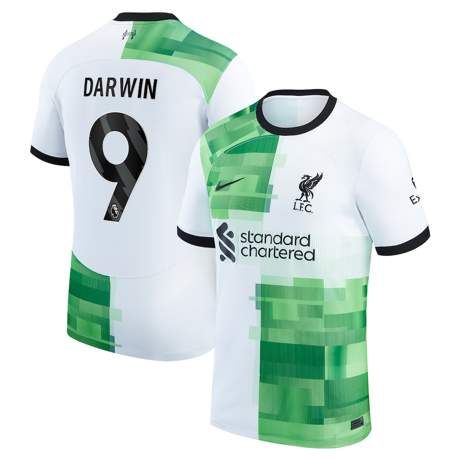 Darwin Nez 9 Liverpool 2023/24 Away Men Jersey – White
