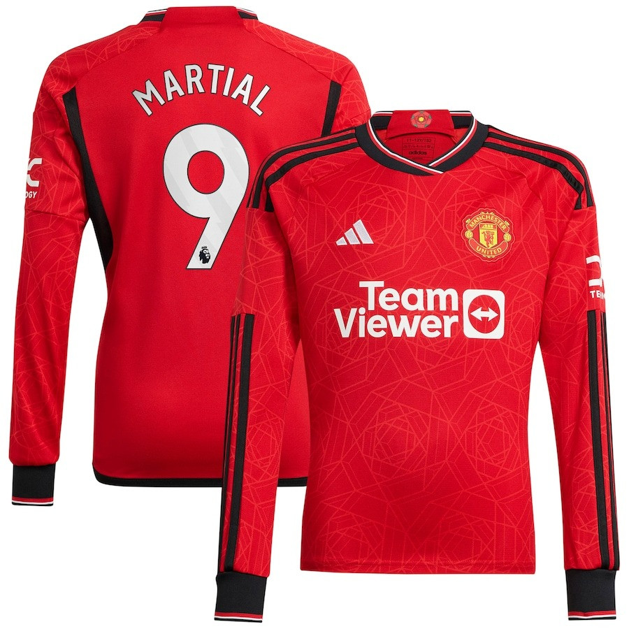 Anthony Martial 9 Manchester United 2023-24 Home Men Jersey – Long Sleeve