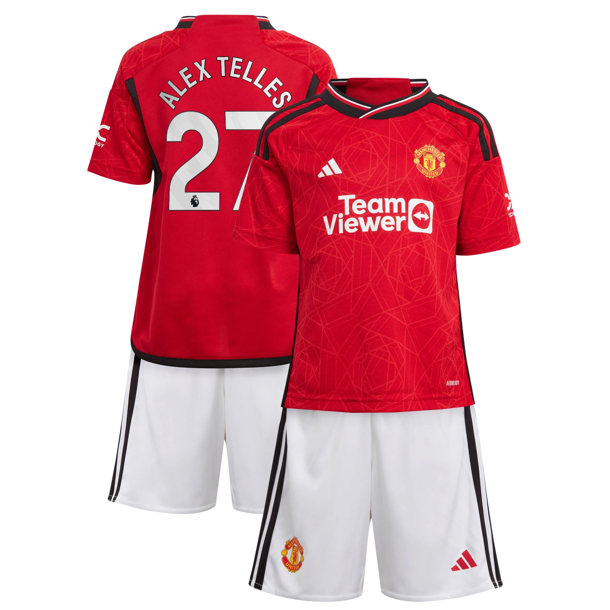 Alex Telles 27 Manchester United 2023-24 Home Jersey – Youth Kit