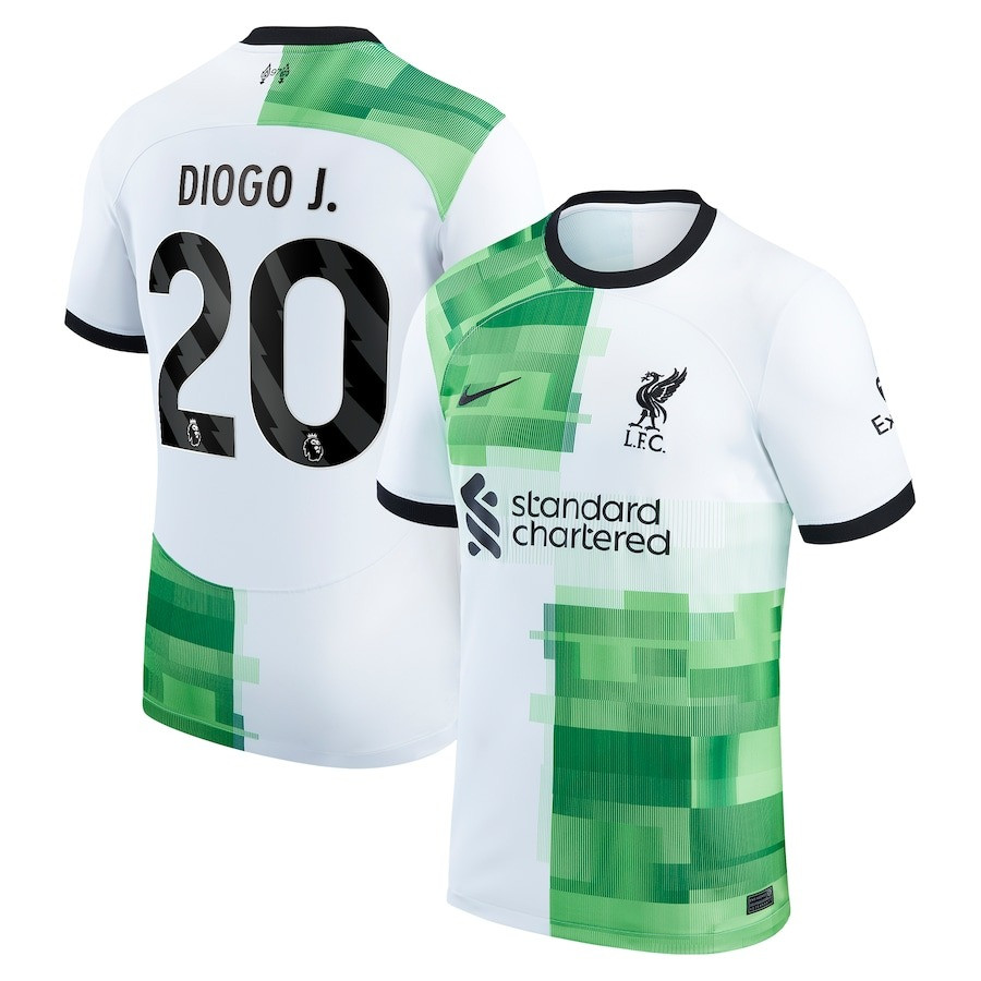 Diogo Jota 20 Liverpool 2023/24 Away Men Jersey – White