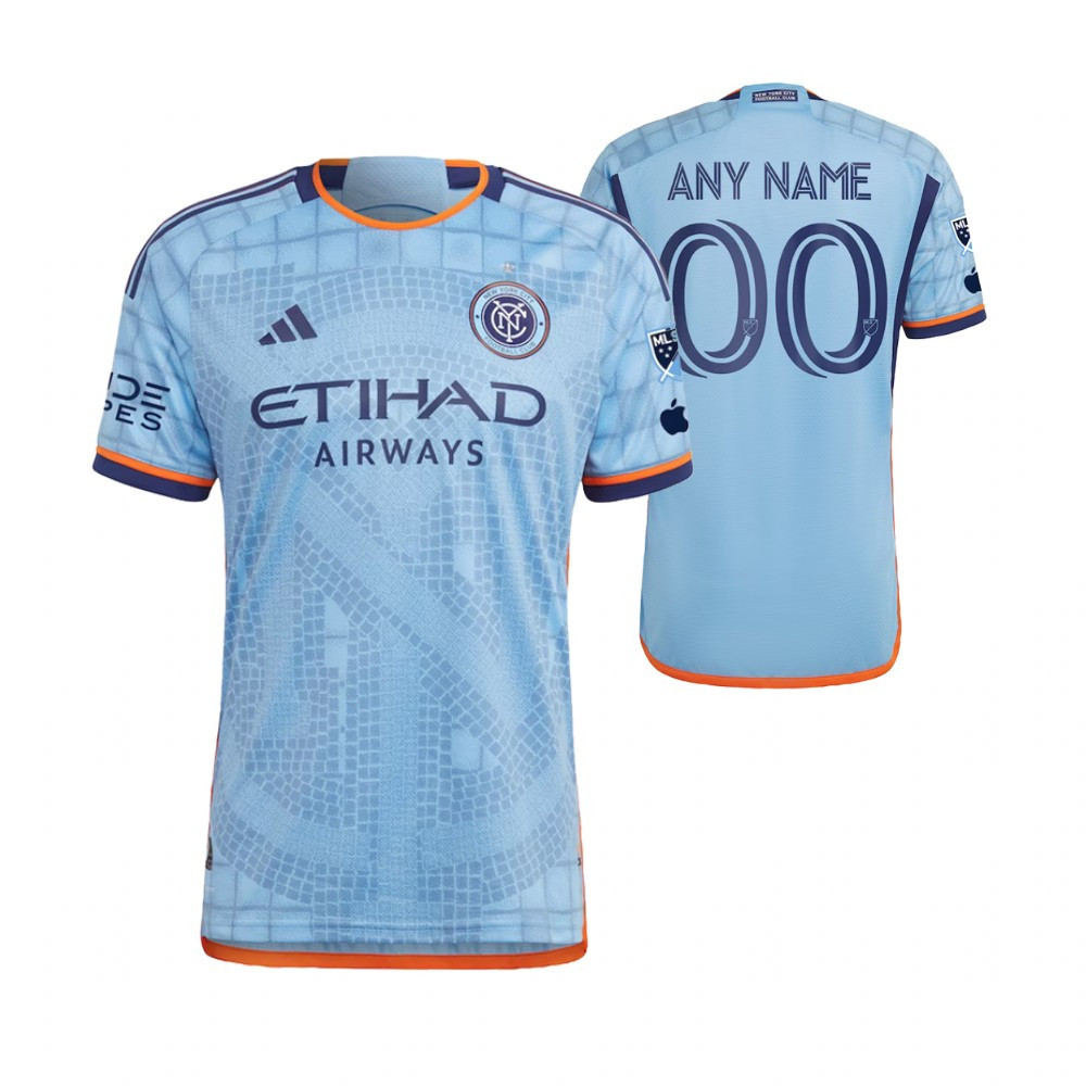 New York City 2023-24 Home Men Jersey Custom 00 – Light Blue
