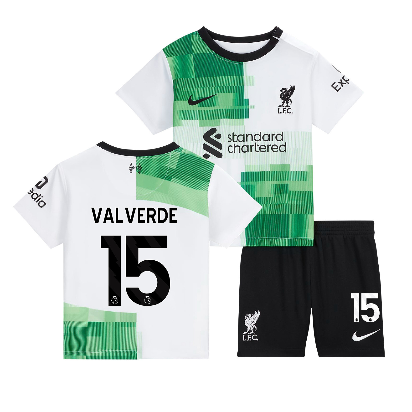Federico Valverde 15 Liverpool 2023-24 Match Away Set – Youth