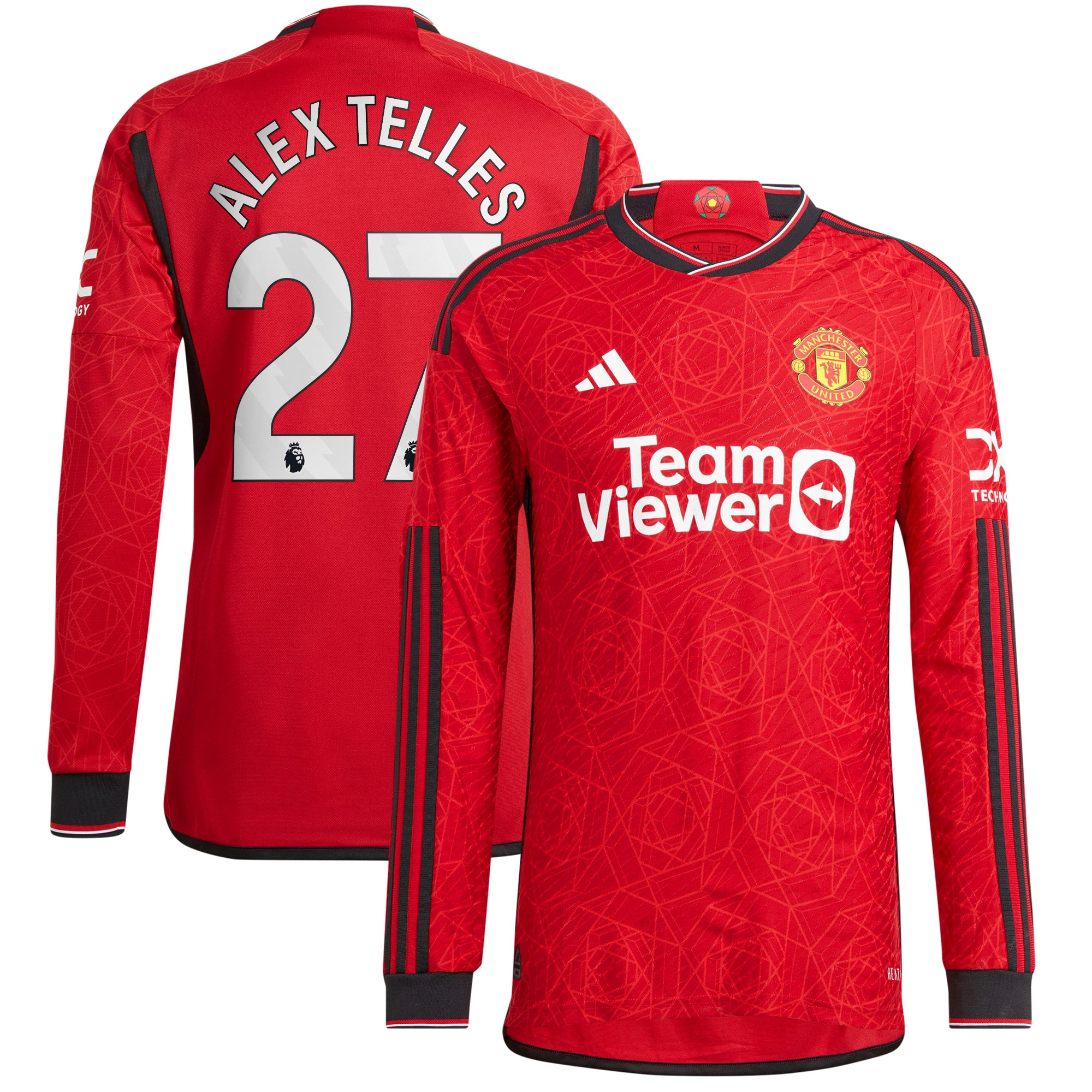 Alex Telles 27 Manchester United 2023-24 Home Men Jersey – Long Sleeve