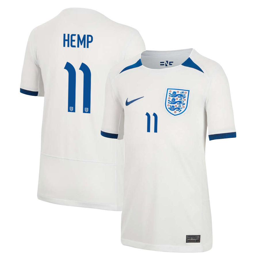 Lauren Hemp 11 England Women's National Team 2023-24 World Cup Home Jersey, YOUTH