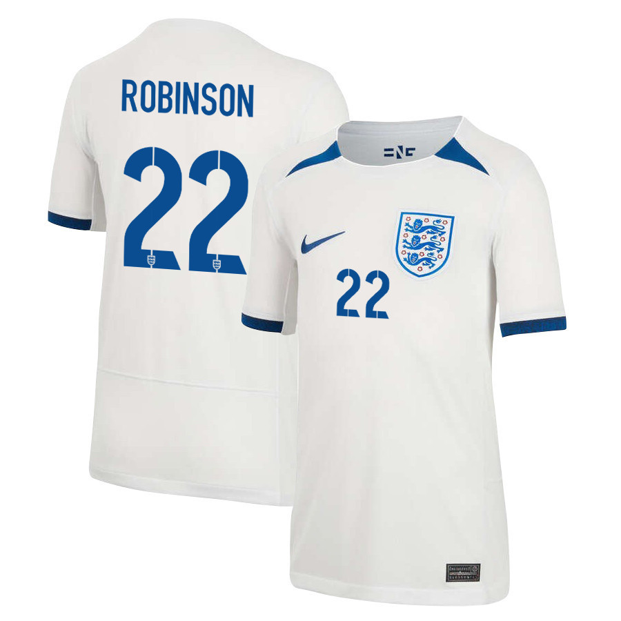 Katie Robinson 22 England Women's National Team 2023-24 World Cup Home Jersey, YOUTH