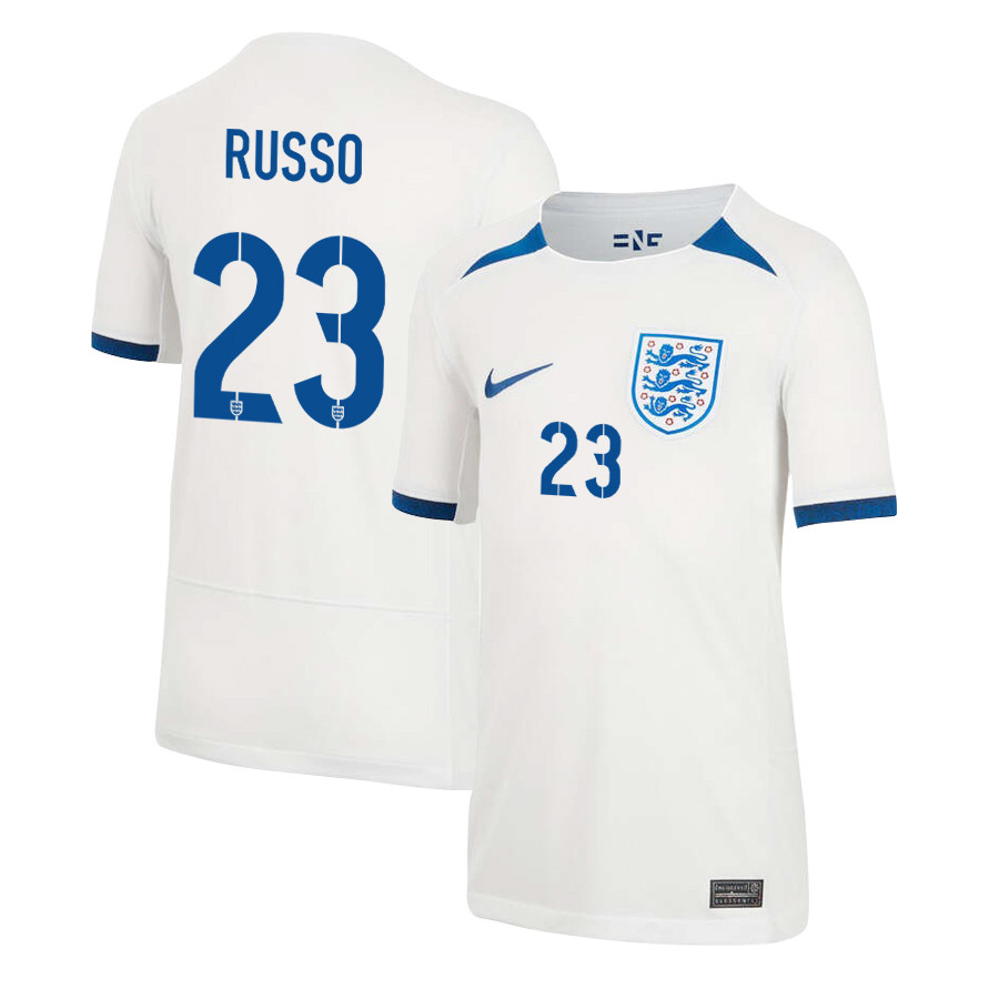 Alessia Russo 23 England Women's National Team 2023-24 World Cup Home Jersey, YOUTH