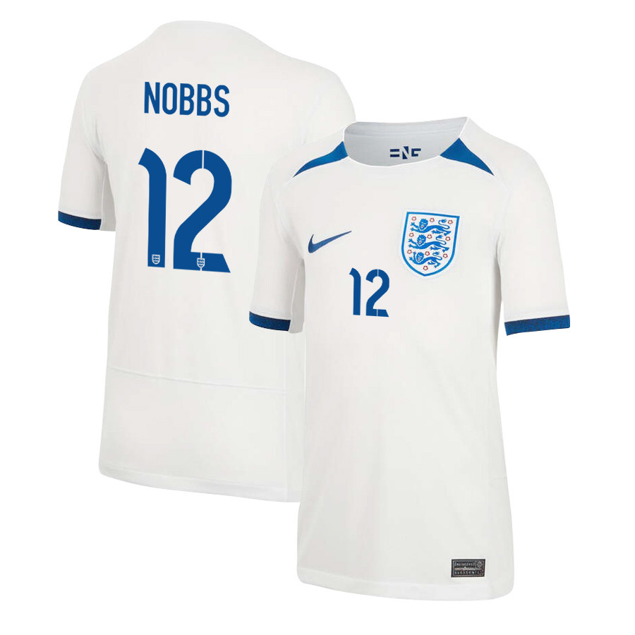 Jordan Nobbs 12 England Women's National Team 2023-24 World Cup Home Jersey, YOUTH