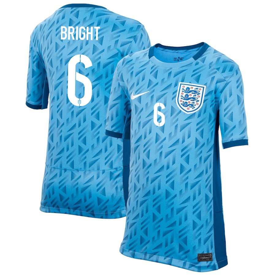 Millie Bright 6 England Women's National Team 2023-24 World Cup Away Jersey, YOUTH