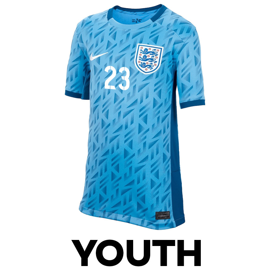 Alessia Russo 23 England Women's National Team 2023-24 World Cup Away Jersey, YOUTH