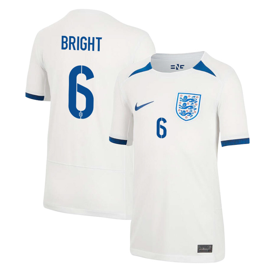 Millie Bright 6 England Women's National Team 2023-24 World Cup Home Jersey, YOUTH