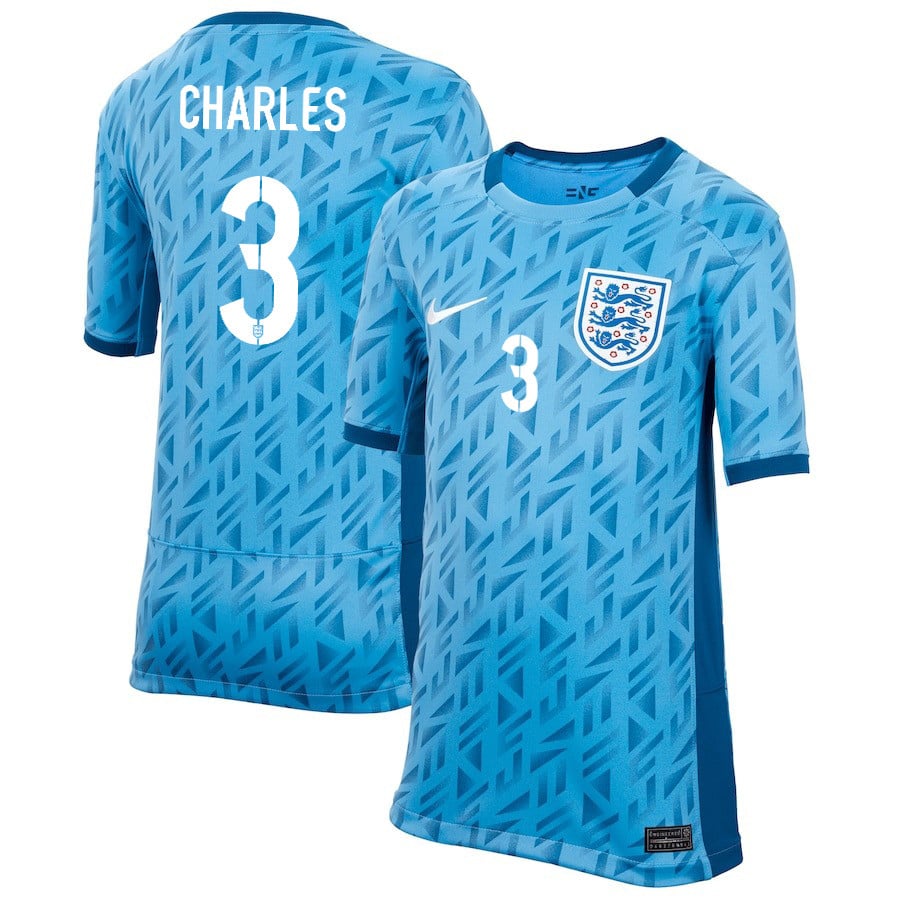 Niamh Charles 3 England Women's National Team 2023-24 World Cup Away Jersey, YOUTH