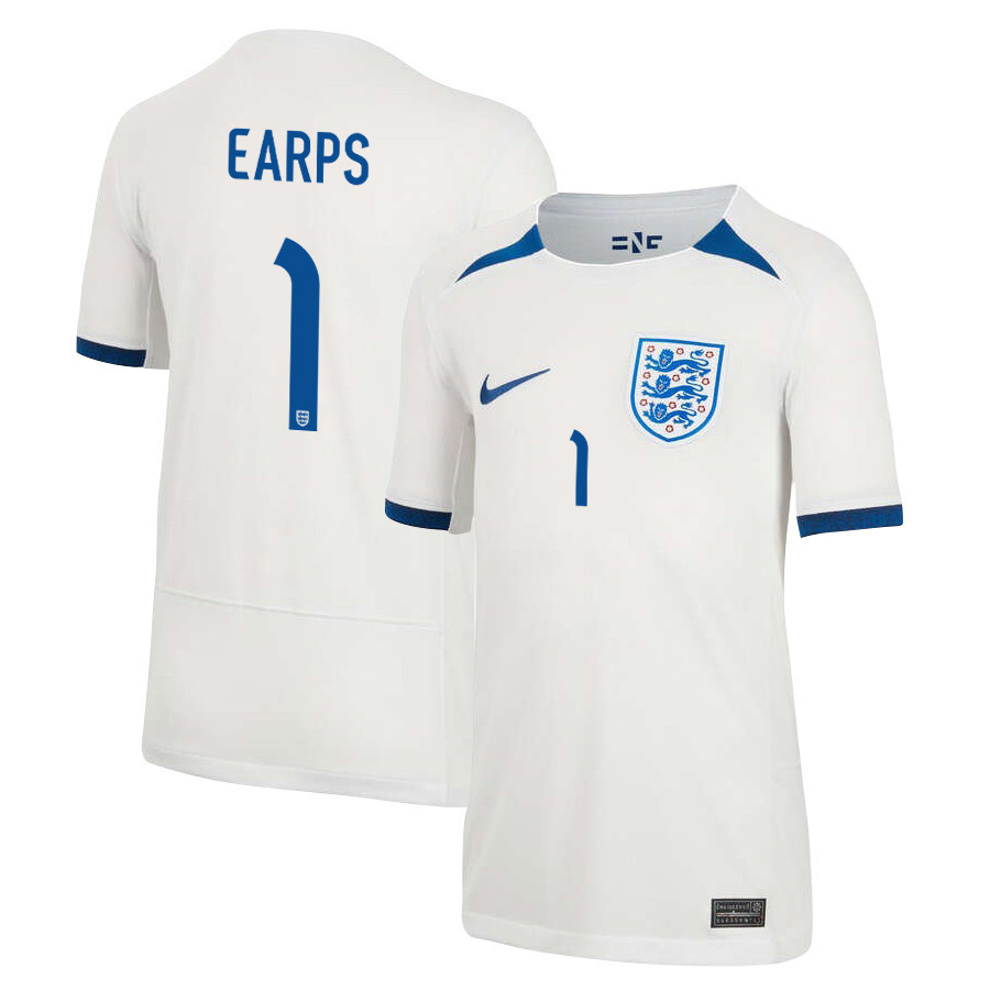 Mary Earps 1 England Women's National Team 2023-24 World Cup Home Jersey, YOUTH