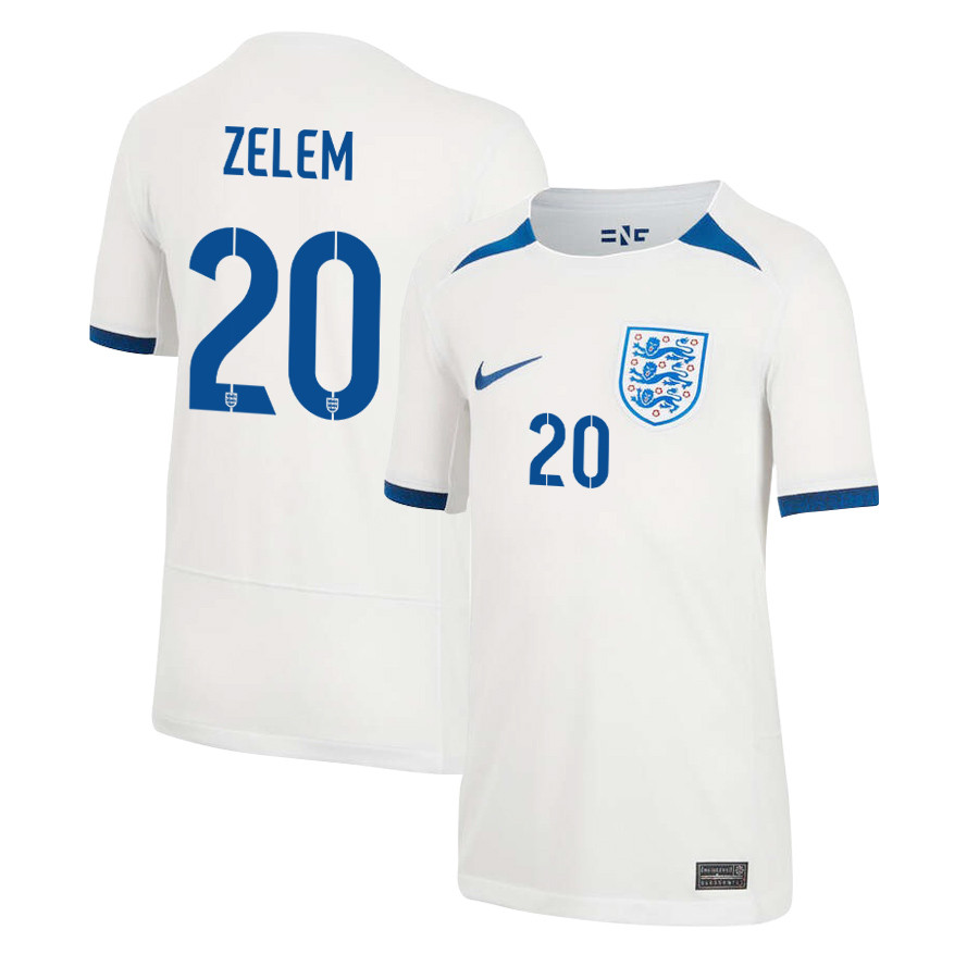 Katie Zelem 20 England Women's National Team 2023-24 World Cup Home Jersey, YOUTH