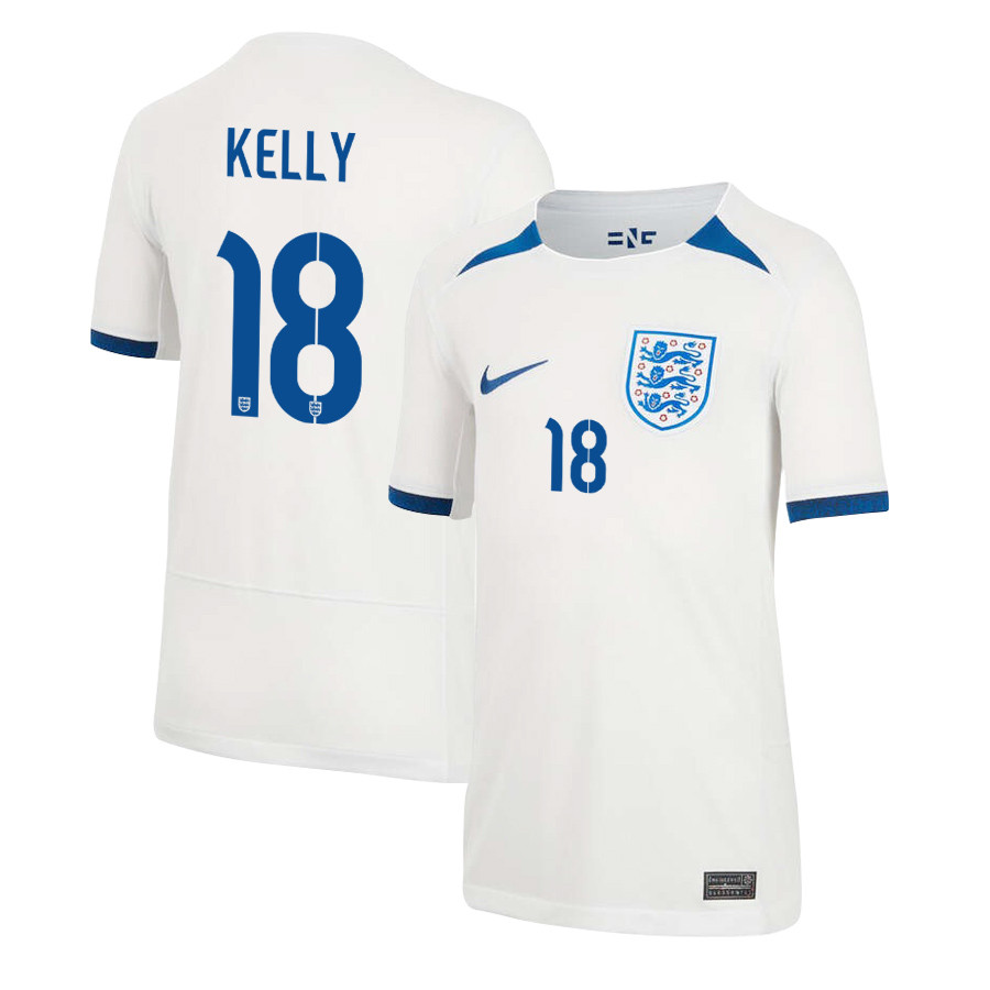 Chloe Kelly 18 England Women's National Team 2023-24 World Cup Home Jersey, YOUTH