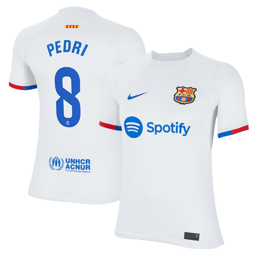Pedri 8 Barcelona 2023/24 Away Youth Jersey – White