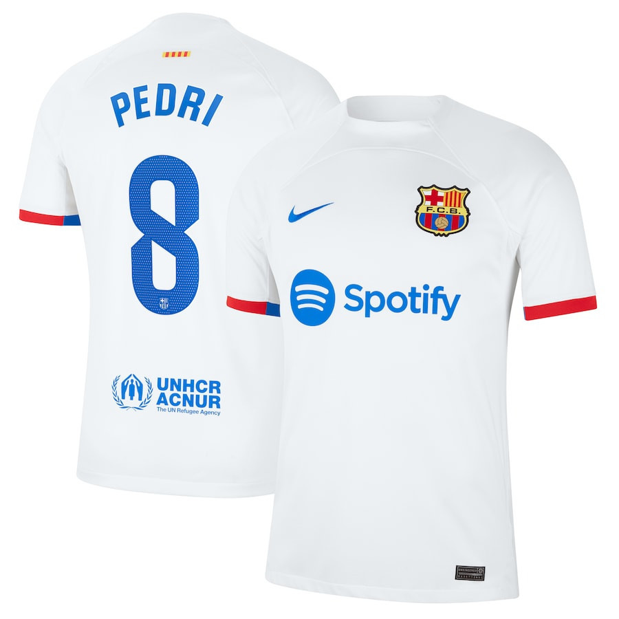 Pedri 8 Barcelona 2023/24 Away Men Jersey – White