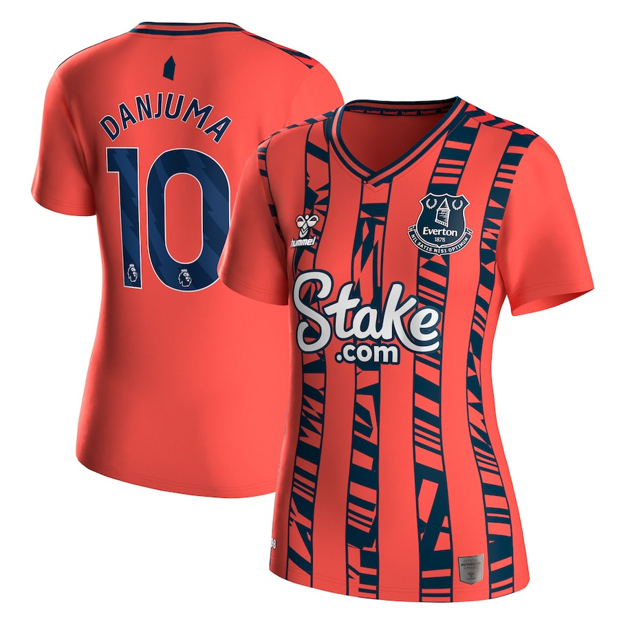 Arnaut Danjuma 10 Everton 2023/24 Hummel Away Women Jersey – Orange