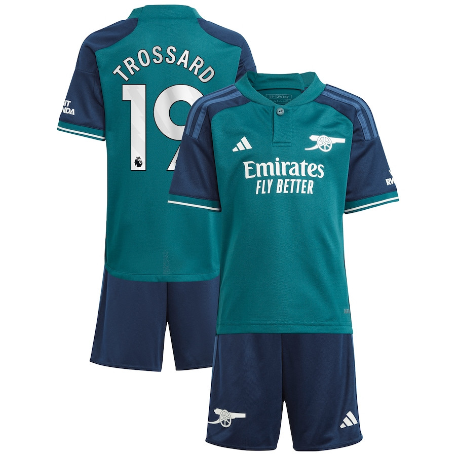 Leandro Trossard 19 Arsenal 2023/24 Third Youth Kit Jersey – Green