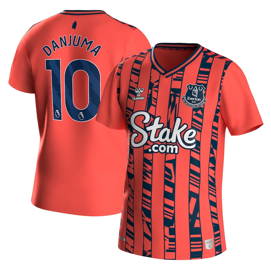 Arnaut Danjuma 10 Everton 2023/24 Hummel Away Men Jersey – Orange