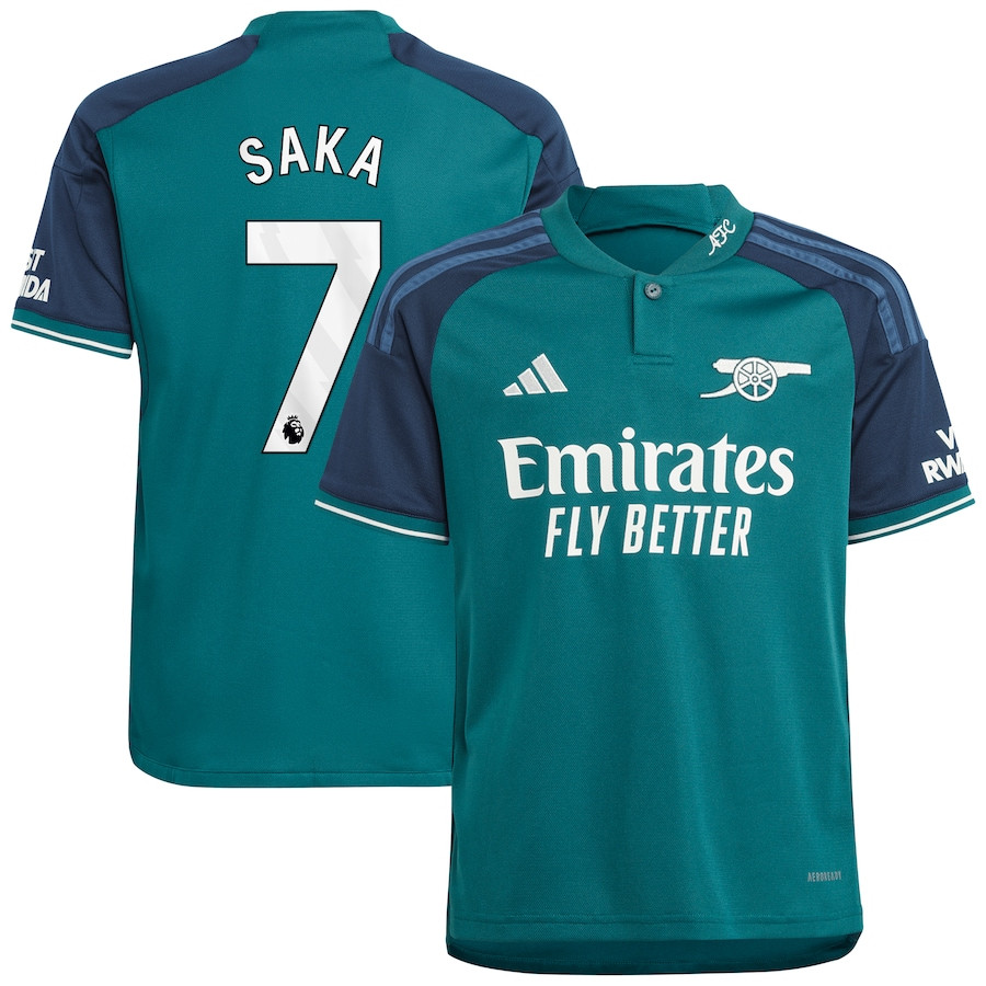 Bukayo Saka 7 Arsenal 2023/24 Third YOUTH Jersey – Green