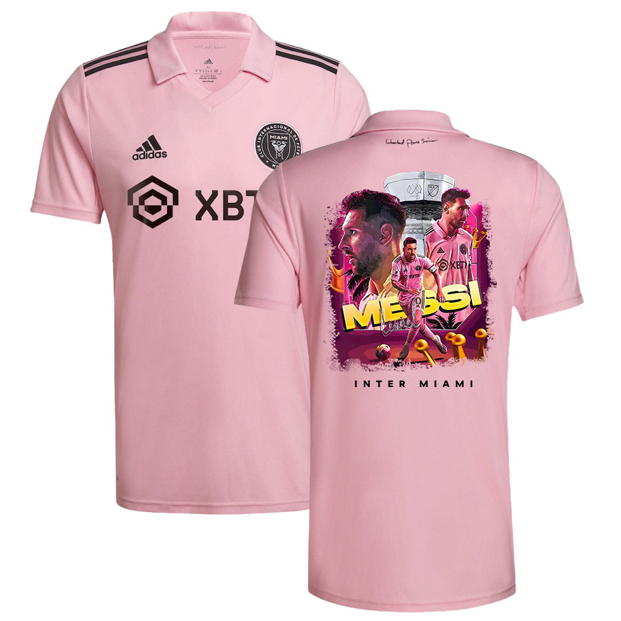 Lionel Messi 10 Inter Miami Celebrates Leagues Cup Win 2023 Pink Jersey – Men, Player Version