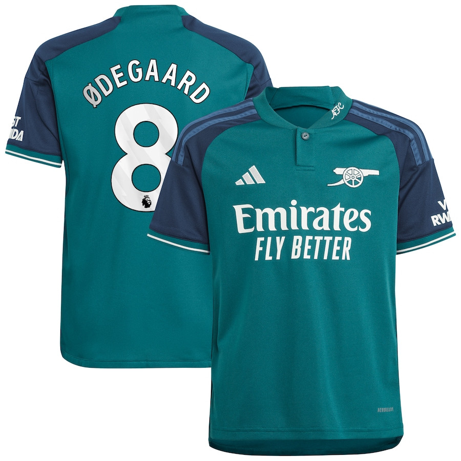 Martin Odegaard 8 Arsenal 2023/24 Third YOUTH Jersey – Green