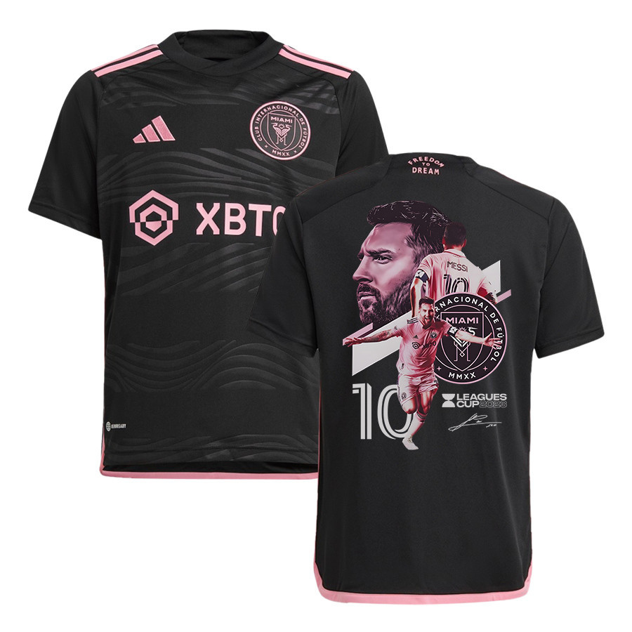 Lionel Messi 10 Inter Miami Clinches Leagues Cup Crown 2023 Black Jersey – YOUTH