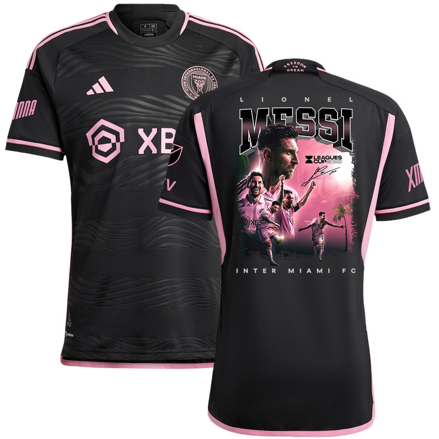 Lionel Messi 10 Leads Inter Miami to Leagues Cup Glory 2023 Black Jersey – Men, Player Version