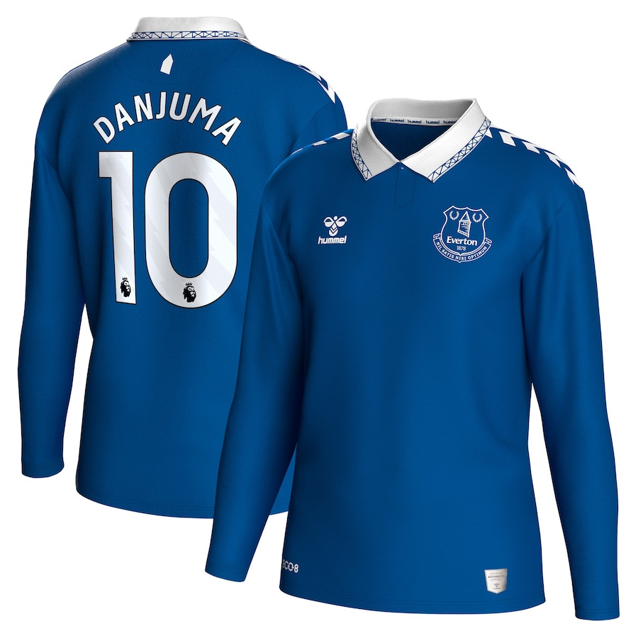 Arnaut Danjuma 10 Everton 2023/24 Hummel Home Long Sleeve Men Jersey – Blue