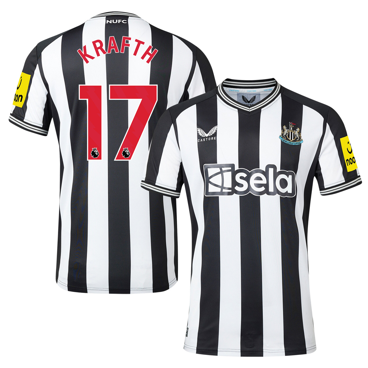 Emil Krafth 17 Newcastle United 2023-24 Premier League Home Men Jersey – White